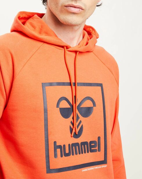 Sweat à capuche en Coton mélangé logo orange