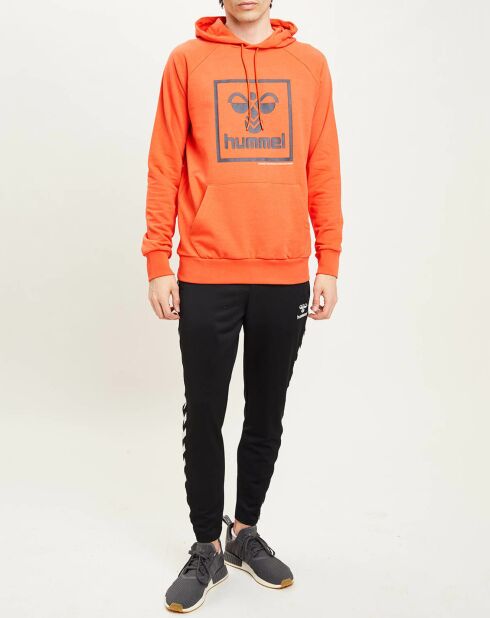 Sweat à capuche en Coton mélangé logo orange