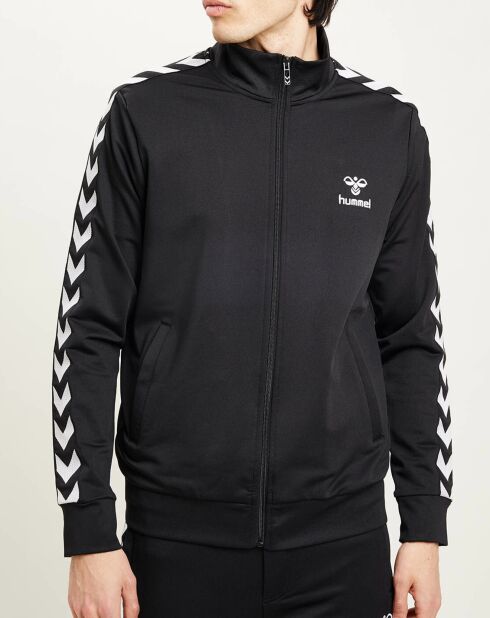 Veste zippée à bande chevron noire