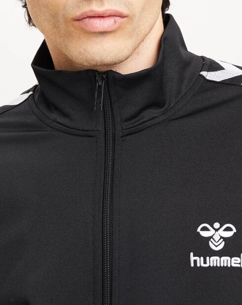 Veste zippée à bande chevron noire