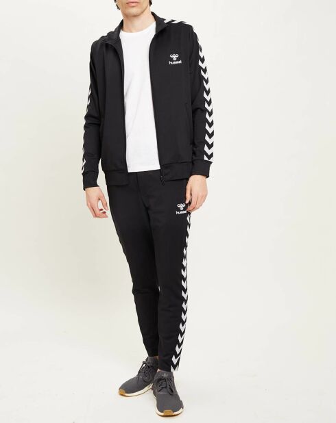 Veste zippée à bande chevron noire