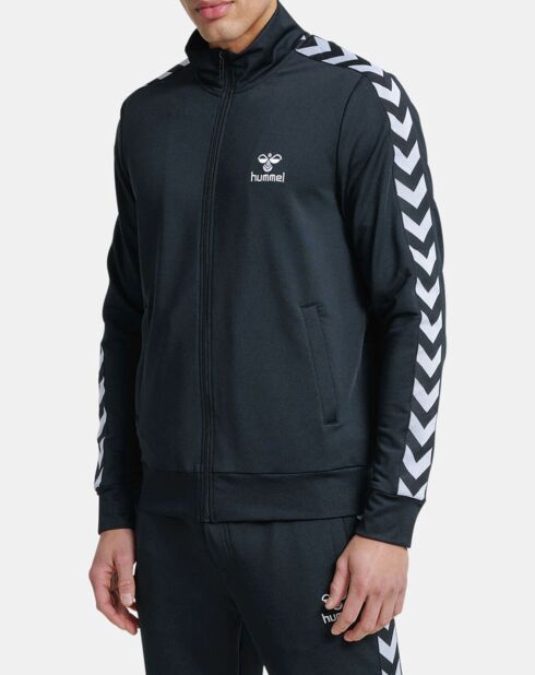 Veste zippée à bande chevron noire