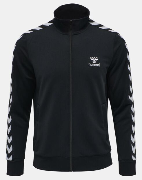 Veste zippée à bande chevron noire