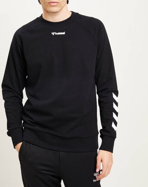 Sweat Crewneck en Coton mélangé uni noir