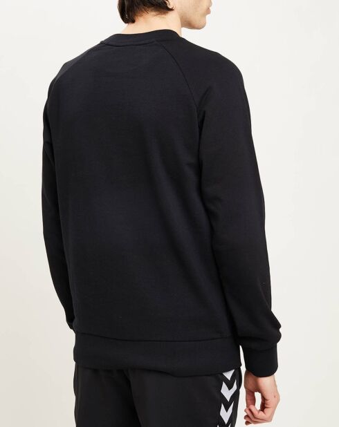 Sweat Crewneck en Coton mélangé uni noir