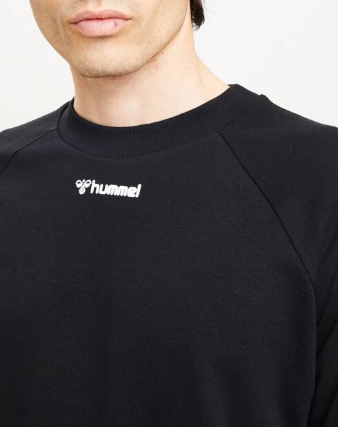 Sweat Crewneck en Coton mélangé uni noir