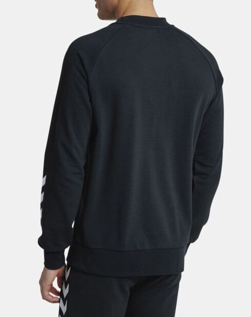 Sweat Crewneck en Coton mélangé uni noir