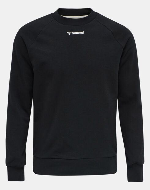Sweat Crewneck en Coton mélangé uni noir