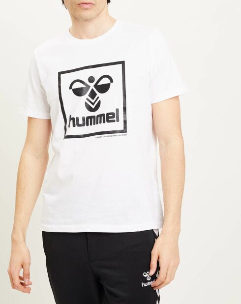 T-Shirt en Coton organique à gros logo blanc