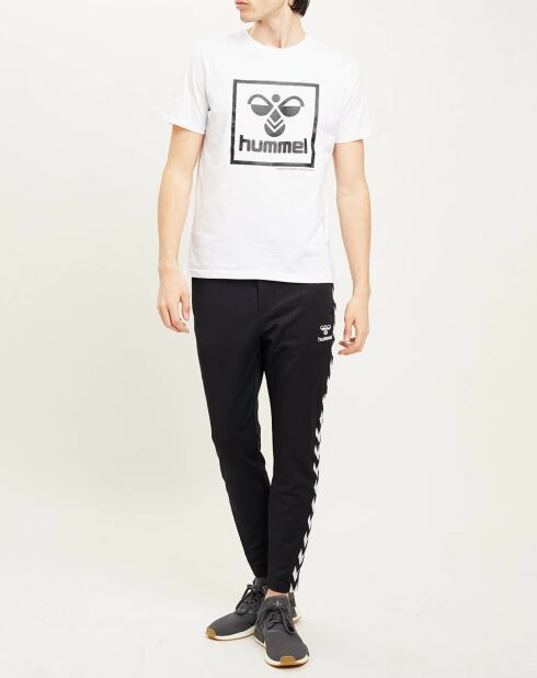 T-Shirt en Coton organique à gros logo blanc
