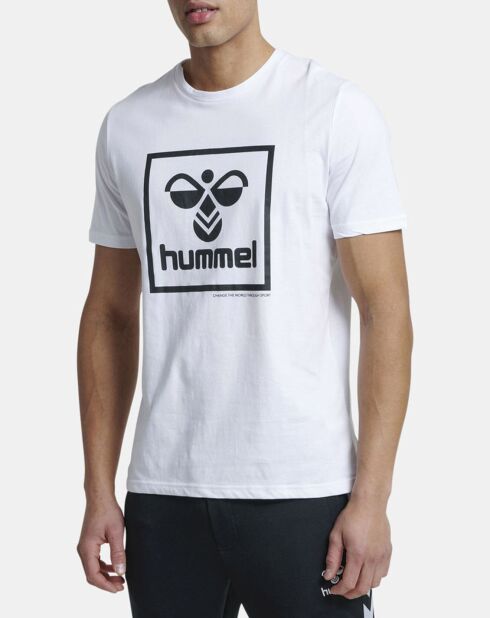 T-Shirt en Coton organique à gros logo blanc