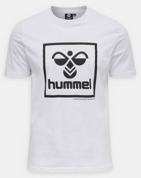 T-shirt van biologisch katoen met groot wit logo