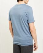 T-Shirt en Coton organique à gros logo bleu