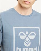 T-Shirt en Coton organique à gros logo bleu