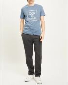 T-Shirt en Coton organique à gros logo bleu