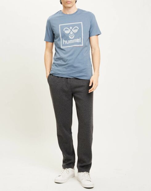 T-Shirt en Coton organique à gros logo bleu
