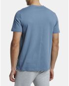 T-Shirt en Coton organique à gros logo bleu
