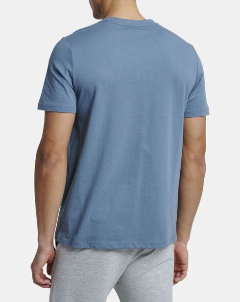 T-Shirt en Coton organique à gros logo bleu