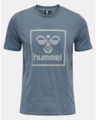 T-Shirt en Coton organique à gros logo bleu
