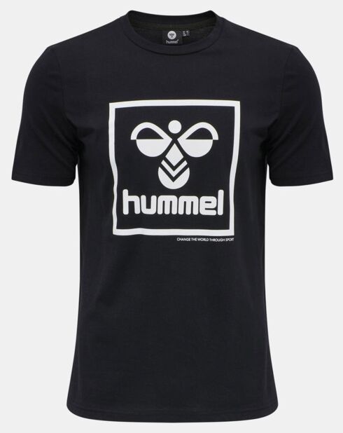 T-Shirt en Coton organique à gros logo noir