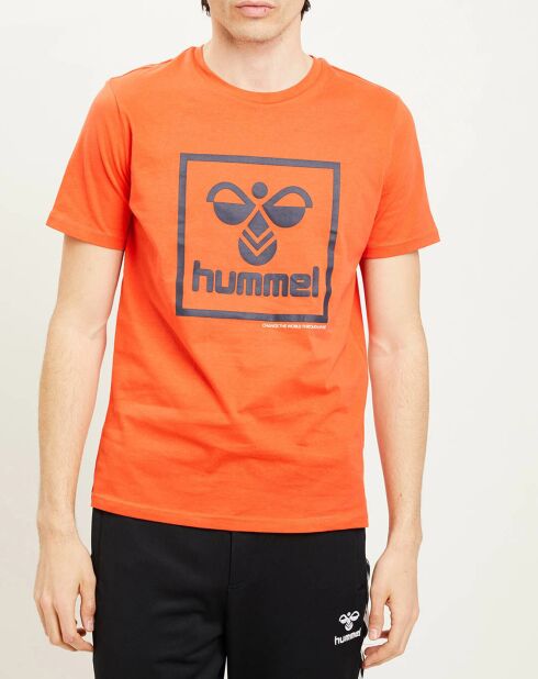 T-Shirt en Coton organique à gros logo orange