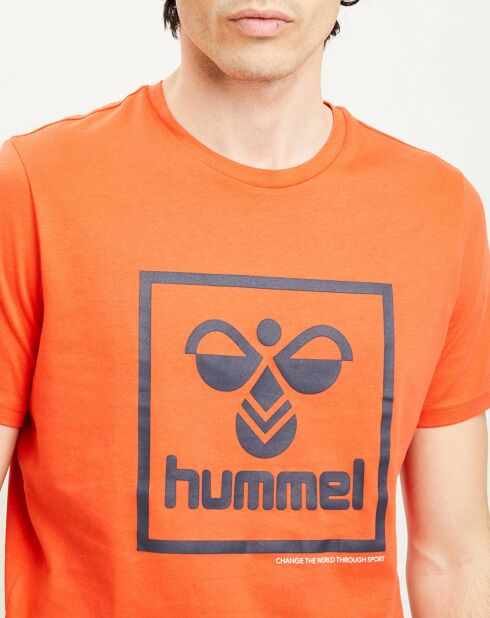 T-Shirt en Coton organique à gros logo orange