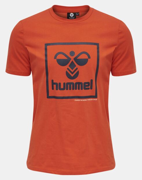 T-Shirt en Coton organique à gros logo orange