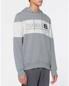 Sweat hoodie Musa en Coton bicolore gris/blanc