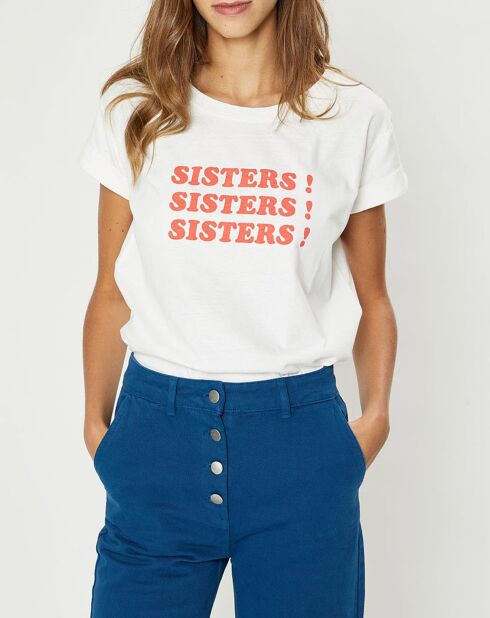 T-Shirt en Coton Bio Sisters blanc