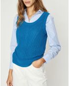 Pull sans manches en Maille mélangée Fido bleu moyen