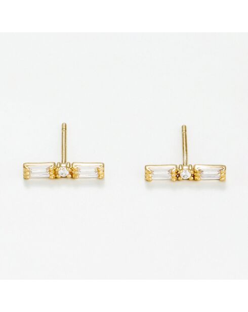 Boucles d'oreilles Léa Zirconium or jaune
