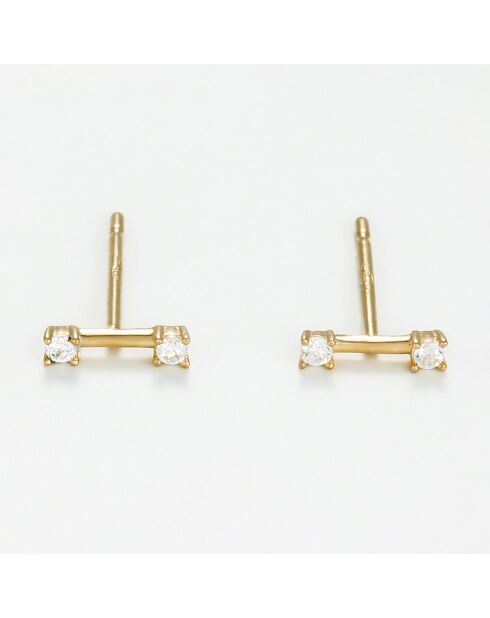 Boucles d'oreilles Brigitte Zirconium or jaune