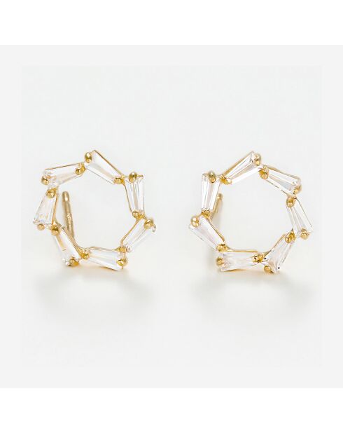 Boucles d'oreilles Leona Zirconium or jaune