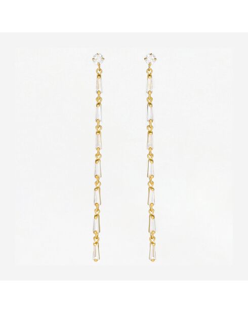 Boucles d'oreilles Véronique Zirconium or jaune