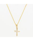 Pendentif Croix honneteté Zirconium or jaune