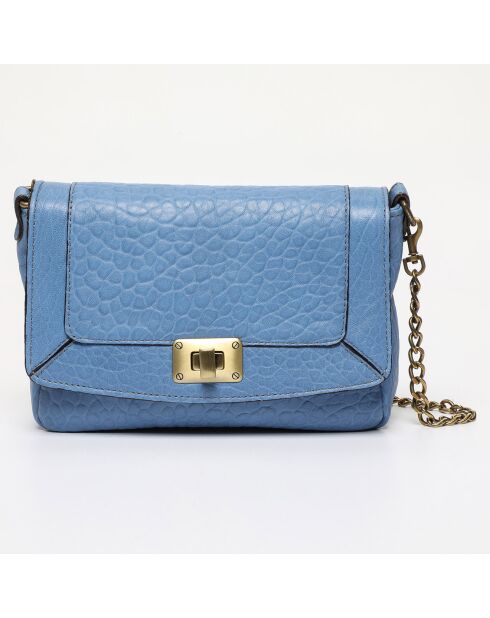 Pochette en Cuir Gaby bleu clair - 21x15x7 cm