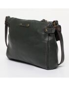 Sac bandoulière en Cuir Giulia vert  - 23.5x3x19.5 cm