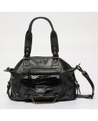 Sac à main en Cuir croco Mini Odélia noir - 29x22x3 cm