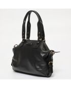 Sac à main en Cuir croco Mini Odélia noir - 29x22x3 cm