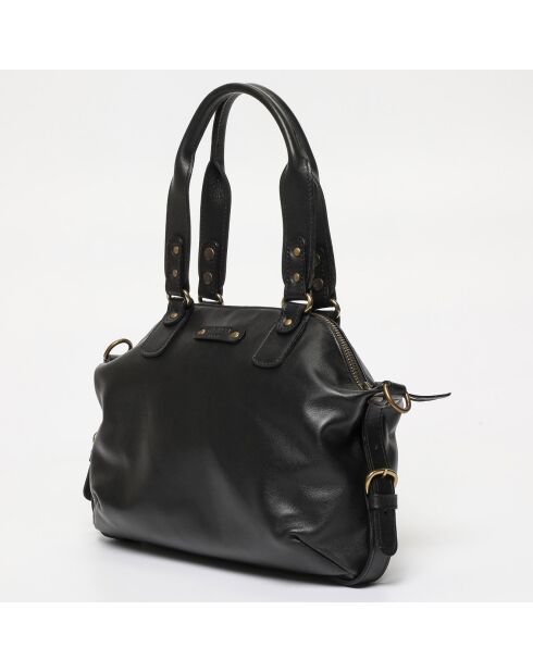 Sac à main en Cuir croco Mini Odélia noir - 29x22x3 cm
