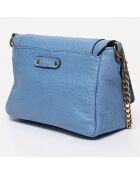 Pochette en Cuir Gaby bleu clair - 21x15x7 cm