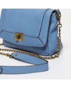 Pochette en Cuir Gaby bleu clair - 21x15x7 cm