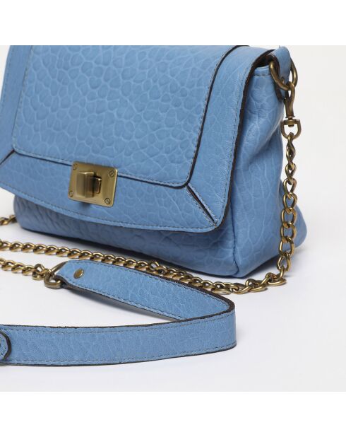 Pochette en Cuir Gaby bleu clair - 21x15x7 cm