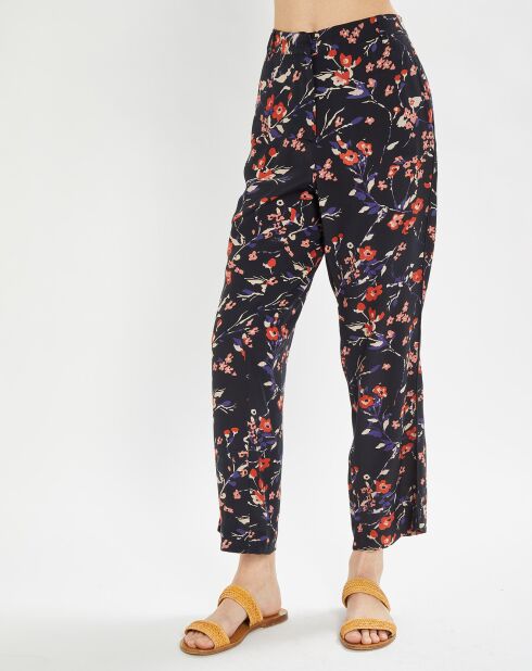Soepele broek met zwarte print