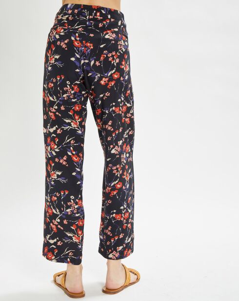 Soepele broek met zwarte print