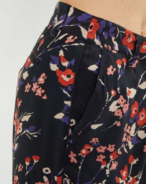 Soepele broek met zwarte print