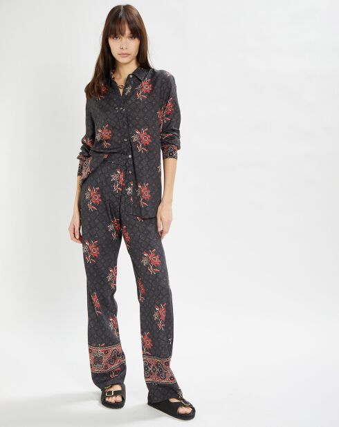 Pantalon fluide Priya imprimé anthracite