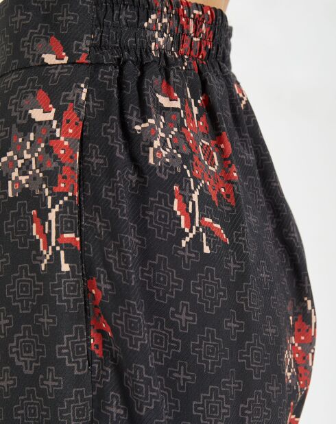 Priya fließende Hose mit anthrazitfarbenem Aufdruck