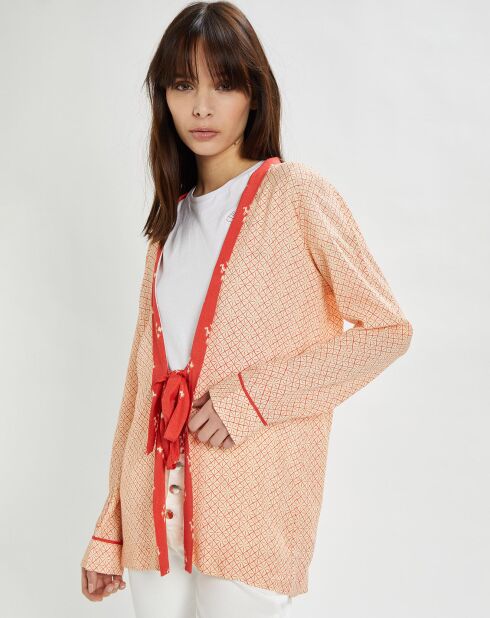 Veste imprimée Okia corail