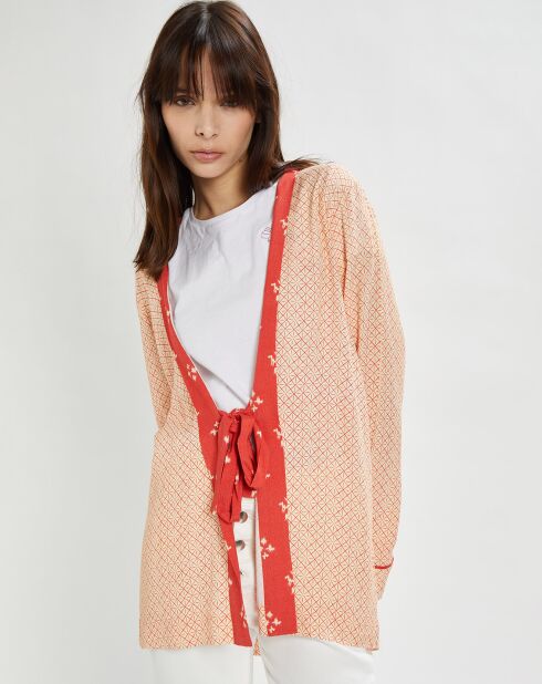 Veste imprimée Okia corail